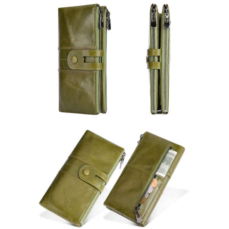 Retro Ladies RFID Wallet Leather Long Mobile Phone Bag(Black)
