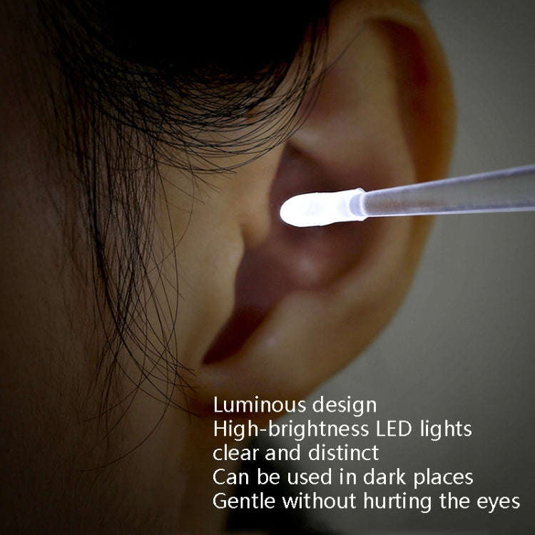 2 PCS Fasola DZ-477 Luminous Illuminated Ear Picker Child Safety Soft Head Ear Picker(Beige Gray)