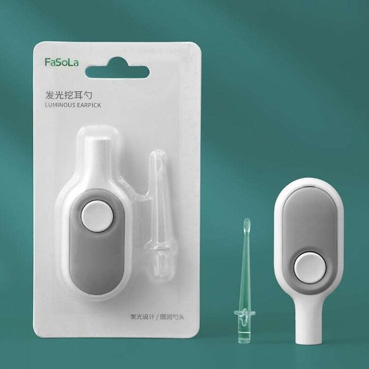 2 PCS Fasola DZ-477 Luminous Illuminated Ear Picker Child Safety Soft Head Ear Picker(Beige Gray)