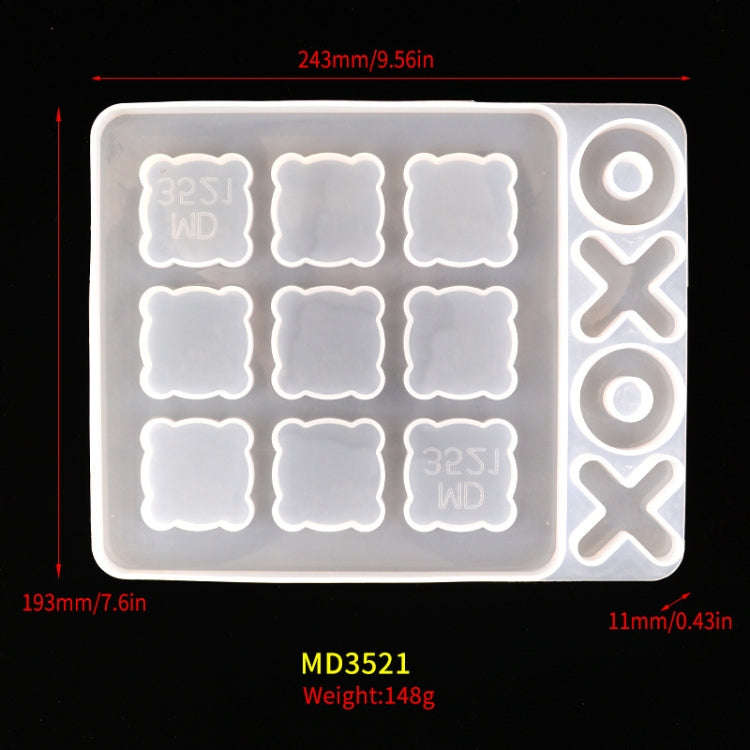 DIY Crystal Elastic Chessboard Game Mold Nine Palace Game Chess Word Chess Mold, Specification: M...