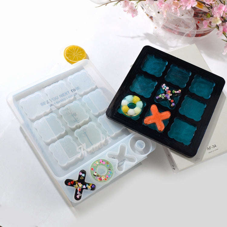 DIY Crystal Elastic Chessboard Game Mold Nine Palace Game Chess Word Chess Mold, Specification: M...