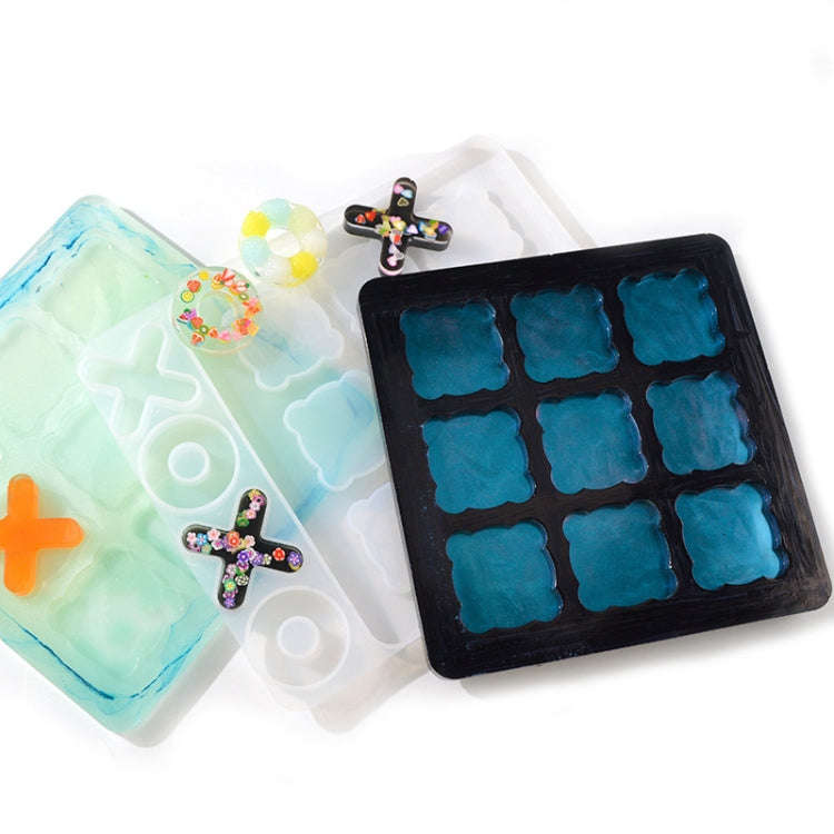 DIY Crystal Elastic Chessboard Game Mold Nine Palace Game Chess Word Chess Mold, Specification: M...