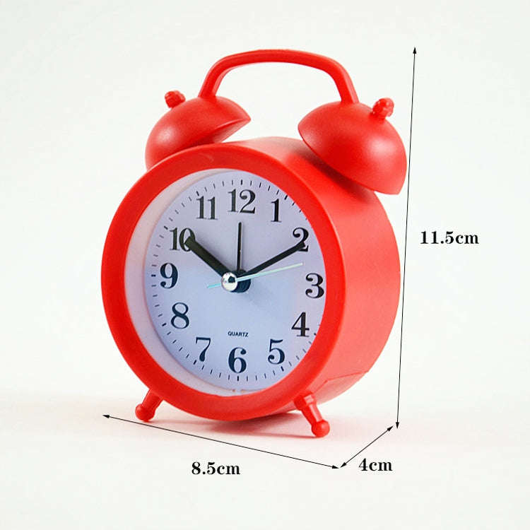2 PCS Student Bed Small Alarm Clock Desk Alarm Clock(Red)