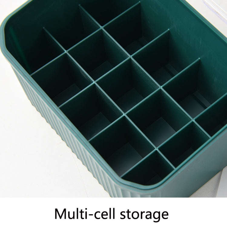 Cosmetic Storage Box Desktop Household Convenient Storage Box(Green)