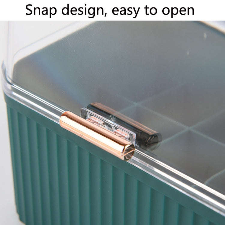 Cosmetic Storage Box Desktop Household Convenient Storage Box(Green)