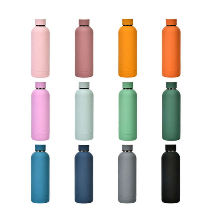 Stainless Steel Outdoor Matte Water Bottle Portable Sports Water Cup Rubber Paint Insulation Cup(...