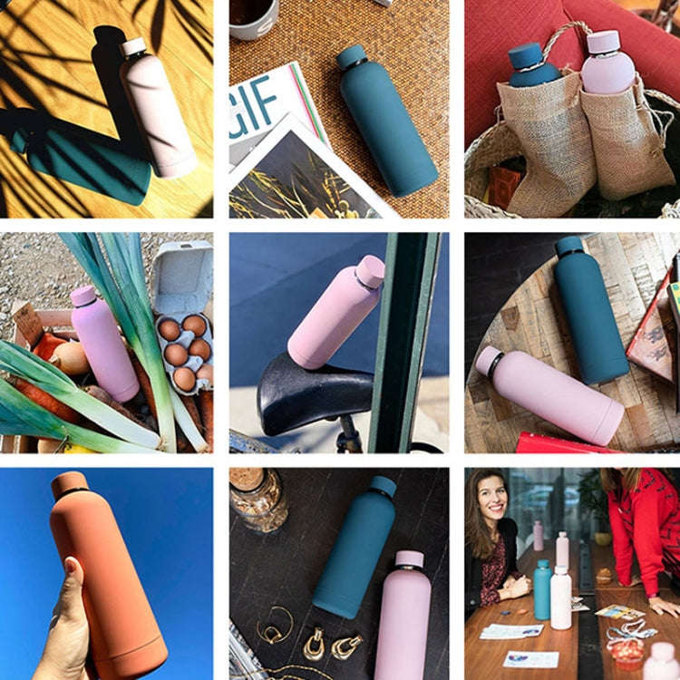 Stainless Steel Outdoor Matte Water Bottle Portable Sports Water Cup Rubber Paint Insulation Cup(...