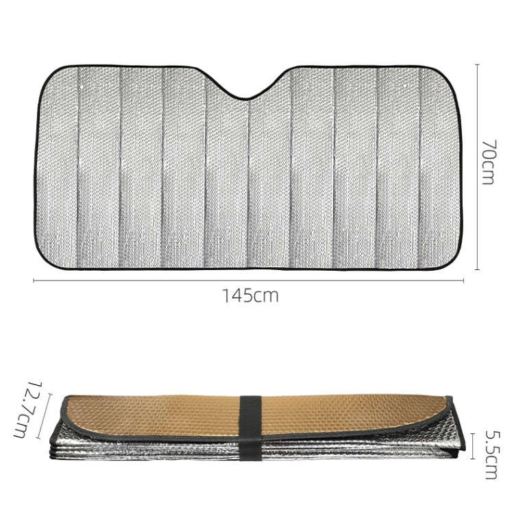 Aluminum Foil Five-Layer Thickening Car Sunscreen Heat Insulation Sun Visor 145x70cm Blue