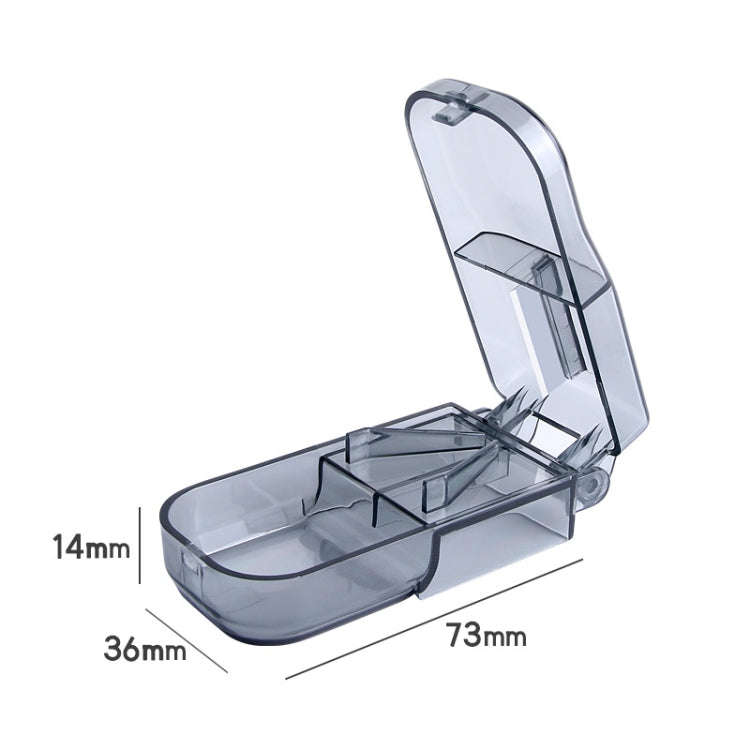 2pcs R8335 Transparent Medicine Cutter Food Grade Plastic Split Cartridge Pill Separator(Black)
