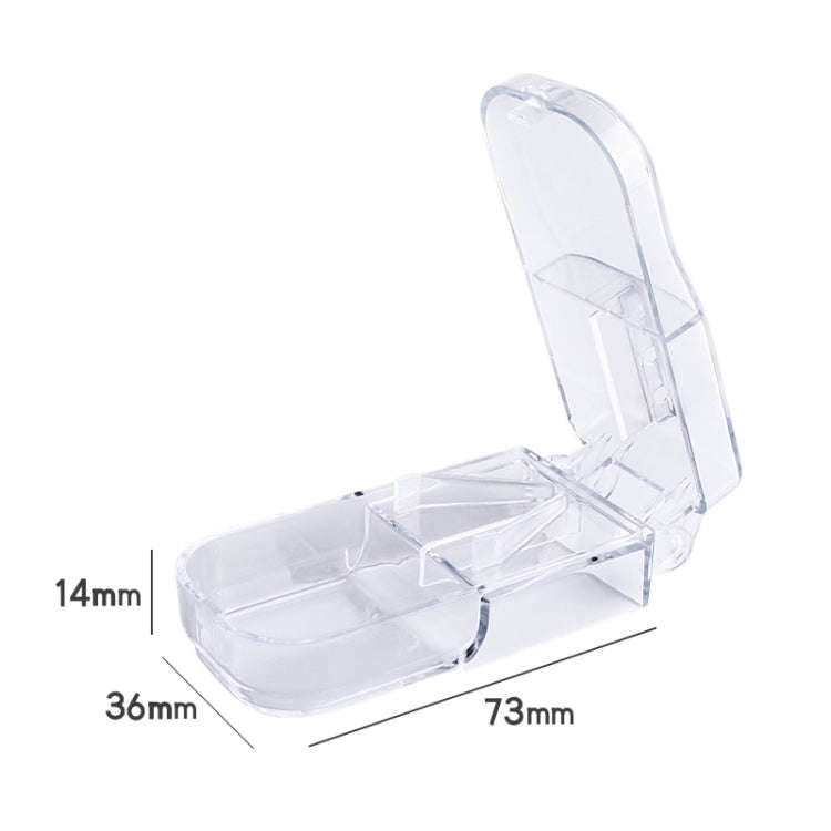 2pcs R8335 Transparent Medicine Cutter Food Grade Plastic Split Cartridge Pill Separator(Transpar...