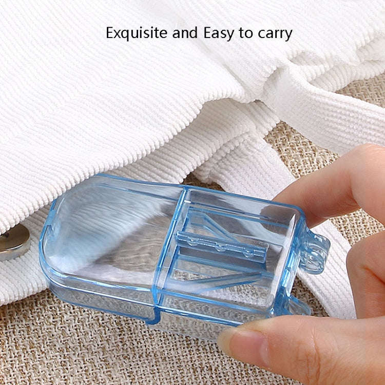 2pcs R8335 Transparent Medicine Cutter Food Grade Plastic Split Cartridge Pill Separator(Blue)
