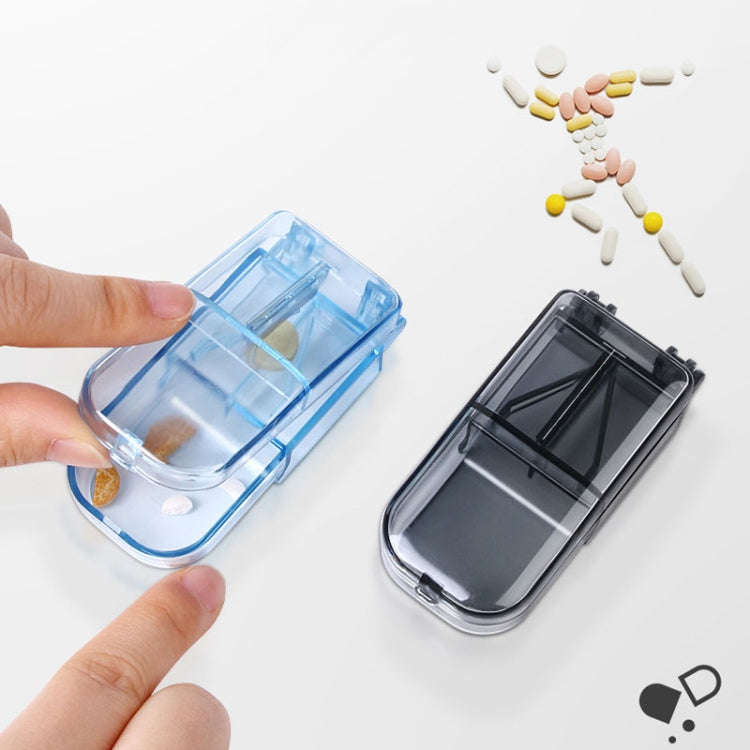 2pcs R8335 Transparent Medicine Cutter Food Grade Plastic Split Cartridge Pill Separator(Blue)