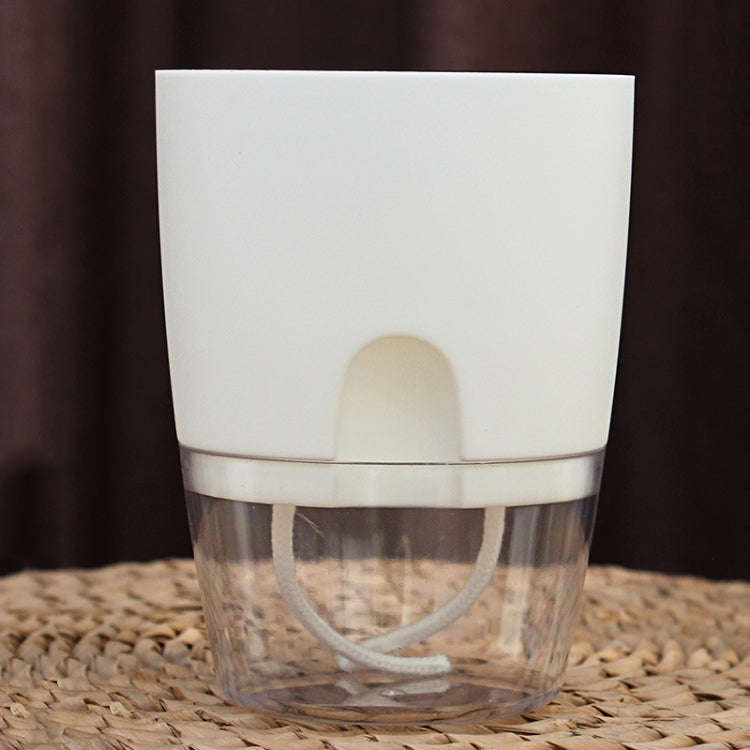 Transparent Plastic Double-Layer Water Storage Automatic Water-Absorbing Flowerpot, Size: A703 Ca...