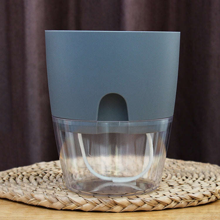 Transparent Plastic Double-Layer Water Storage Automatic Water-Absorbing Flowerpot, Size: A705 Ca...