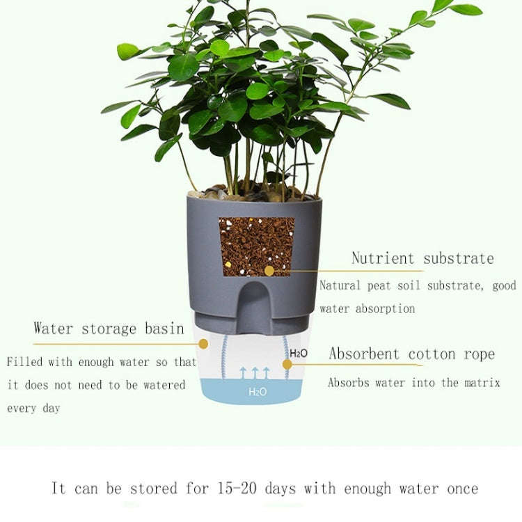 Transparent Plastic Double-Layer Water Storage Automatic Water-Absorbing Flowerpot, Size: A705 Ca...