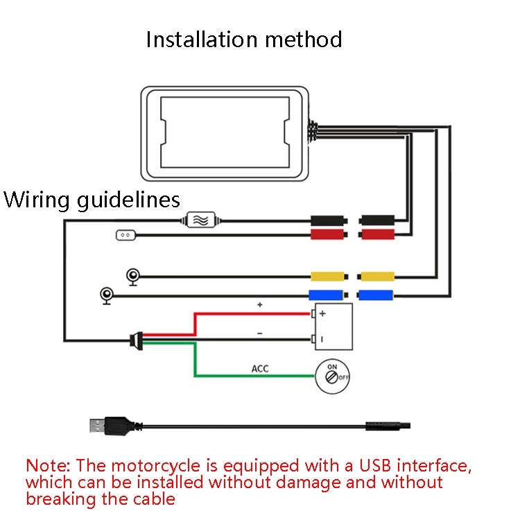 MT35B 1080P Waterproof HD Motorcycle Driving Recorder Mobile Phone Interconnection Locomotive Rec...