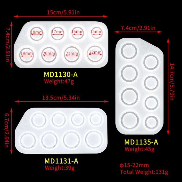 3 in 1 DIY Crystal Dripping Ring Pendant Silicone Mold Arc-Shaped Section Ring Mold(MD1130A + MD1...