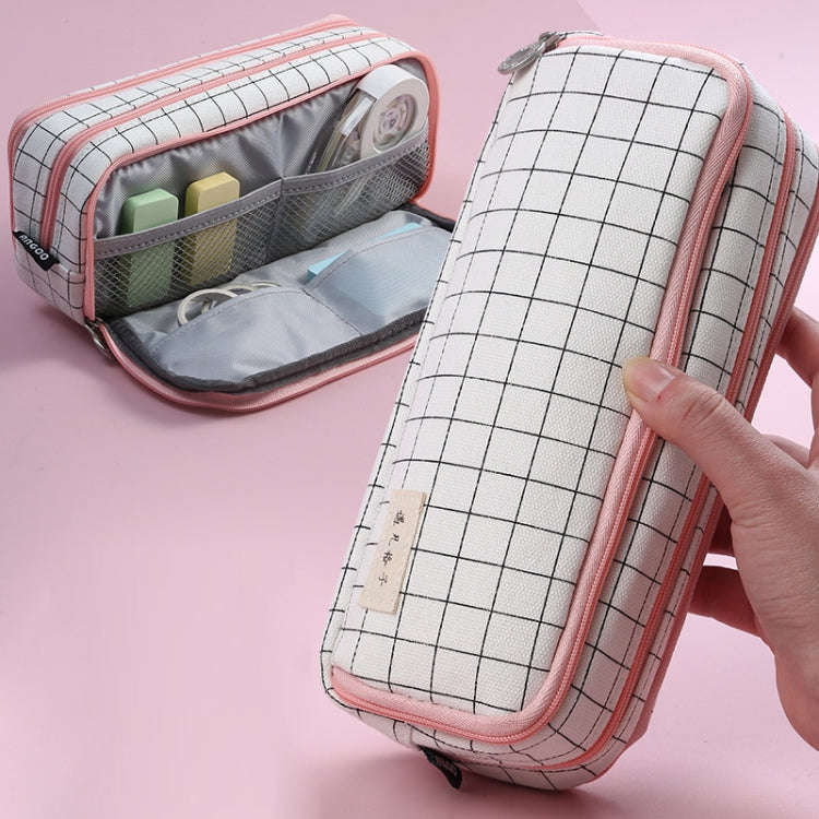 Angoo Double-Open Multi-Layer Stationery Pencil Case Multifunctional Cosmetic Bag(Palm Black And ...