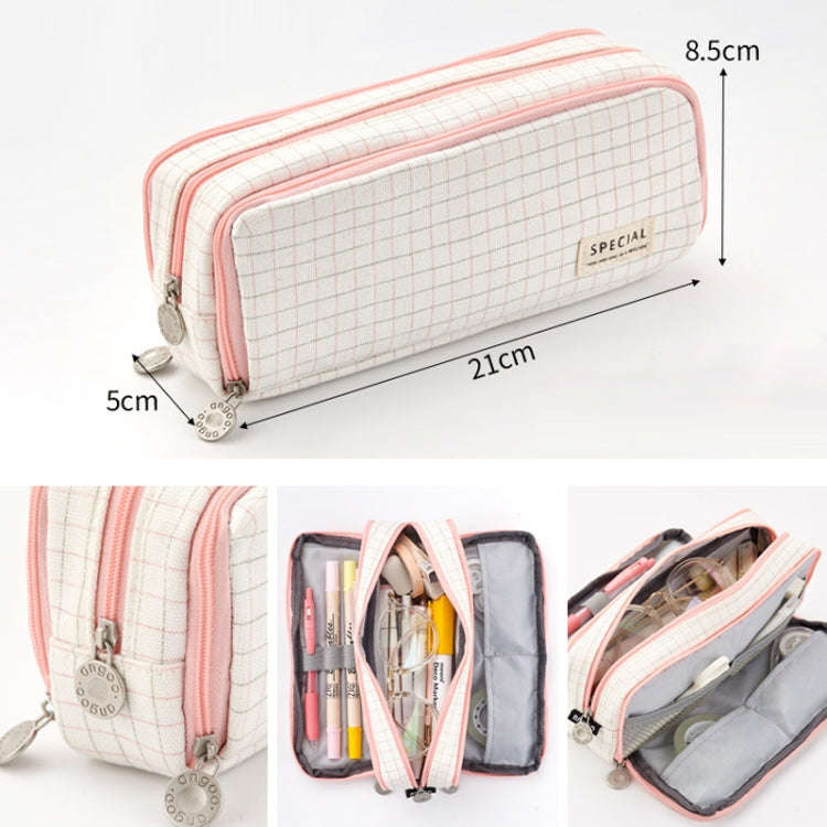 Angoo Double-Open Multi-Layer Stationery Pencil Case Multifunctional Cosmetic Bag(Palm Black And ...