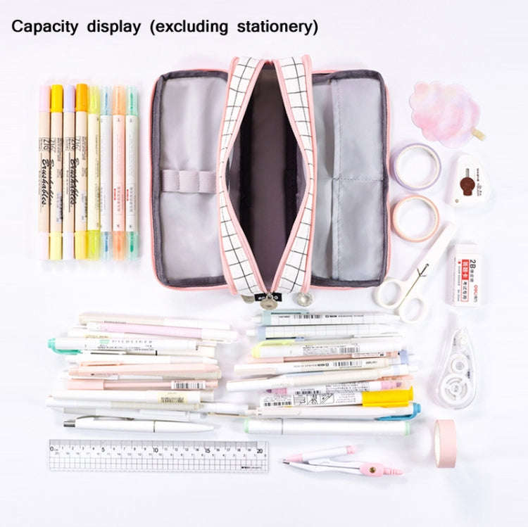 Angoo Double-Open Multi-Layer Stationery Pencil Case Multifunctional Cosmetic Bag(Palm Black And ...