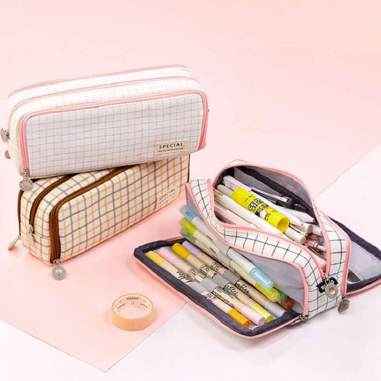 Angoo Double-Open Multi-Layer Stationery Pencil Case Multifunctional Cosmetic Bag(Palm Black And ...