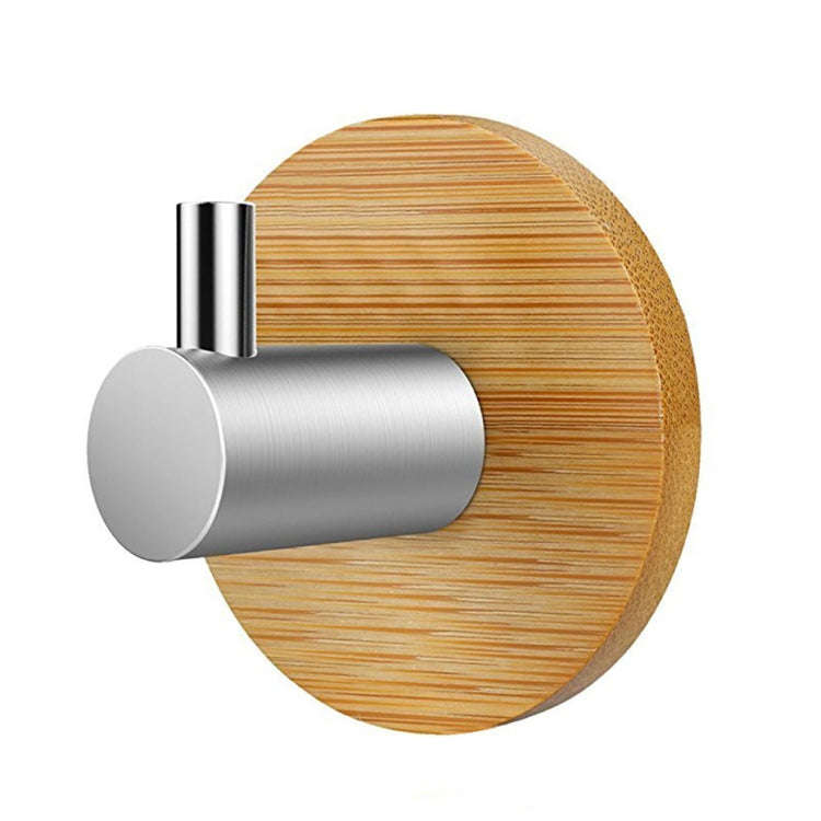 Bamboo Hook Bathroom Kitchen Towel Coat Hook Stainless Steel Door Sticky Hook(Single Hook)
