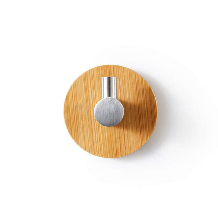 Bamboo Hook Bathroom Kitchen Towel Coat Hook Stainless Steel Door Sticky Hook(Single Hook)