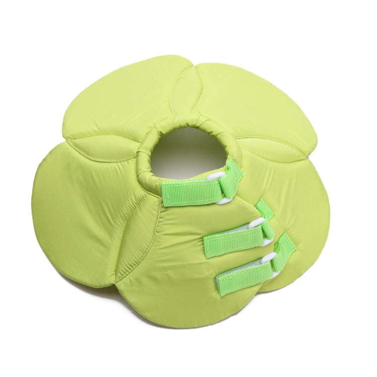Pet Protection Collar Dog Flower Protection Collar, Specification: S(Green)