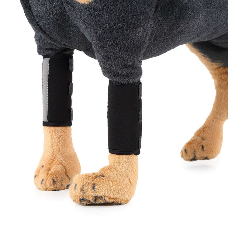 Pet Knee Protector Dog Surgery Injury Protective Cover, Size: S(Black Reflection)