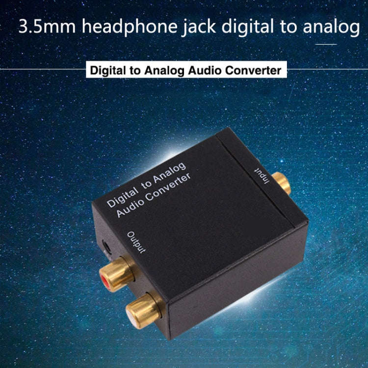 KYHD48 Digital Coaxial Optical Fiber Signal To 3.5mm Analog Audio Output Converter, US Plug(Black)
