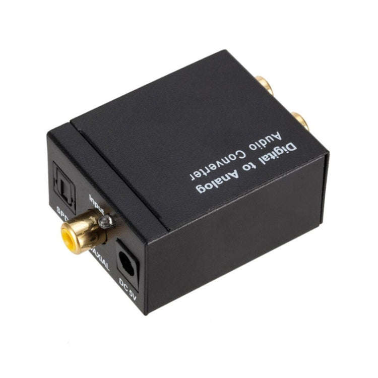 KYHD48 Digital Coaxial Optical Fiber Signal To 3.5mm Analog Audio Output Converter, US Plug(Black)