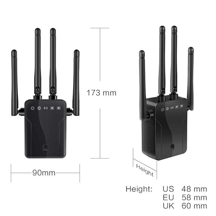 M-95B 300M Repeater WiFi Booster Wireless Signal Expansion Amplifier(Black - EU Plug)