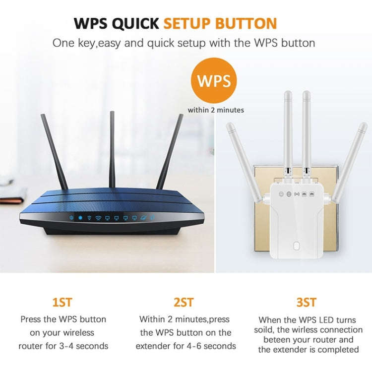 M-95B 300M Repeater WiFi Booster Wireless Signal Expansion Amplifier(Black - EU Plug)