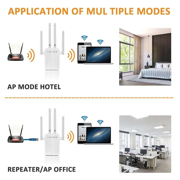 M-95B 300M Repeater WiFi Booster Wireless Signal Expansion Amplifier(Black - EU Plug)