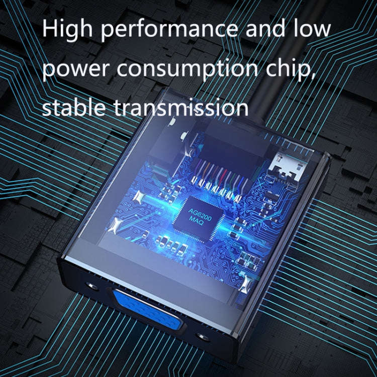 2 PCS Jasoz 1080P HDMI To VGA Converter Oxygen-Free Copper Core, Colour: With Audio Power Supply ...