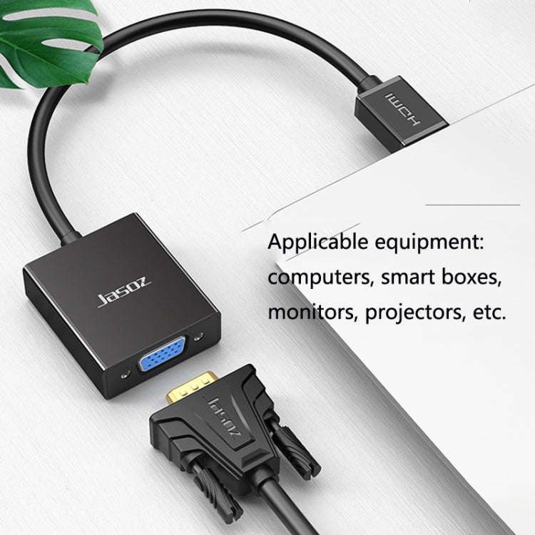 2 PCS Jasoz 1080P HDMI To VGA Converter Oxygen-Free Copper Core, Colour: With Audio Power Supply ...