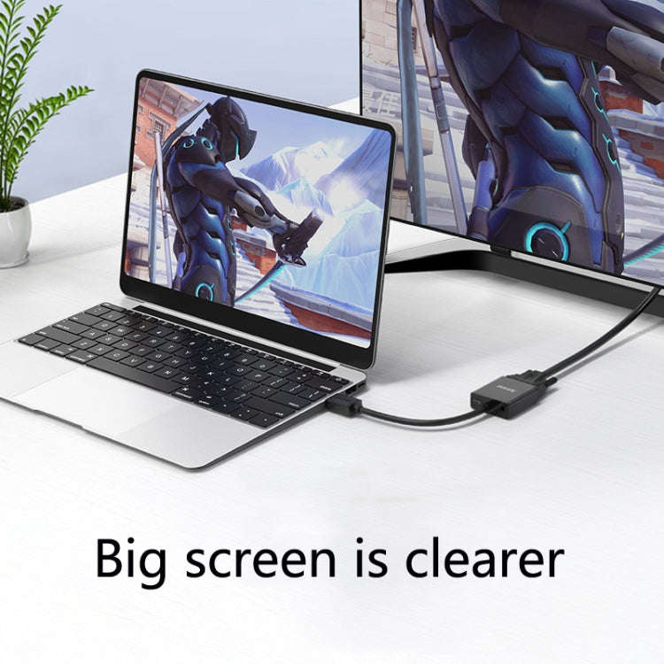 2 PCS Jasoz 1080P HDMI To VGA Converter Oxygen-Free Copper Core, Colour: With Audio Power Supply ...