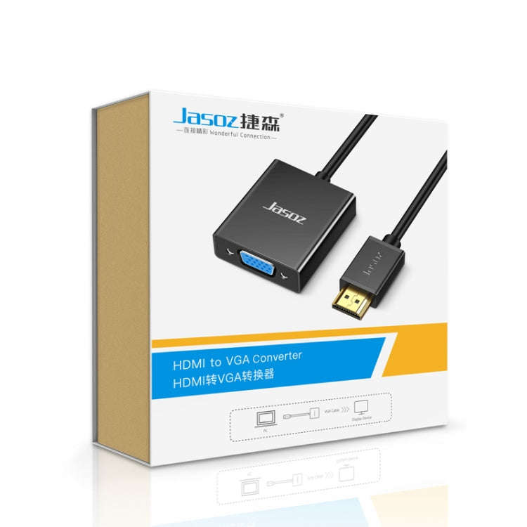 2 PCS Jasoz 1080P HDMI To VGA Converter Oxygen-Free Copper Core, Colour: With Audio Power Supply ...