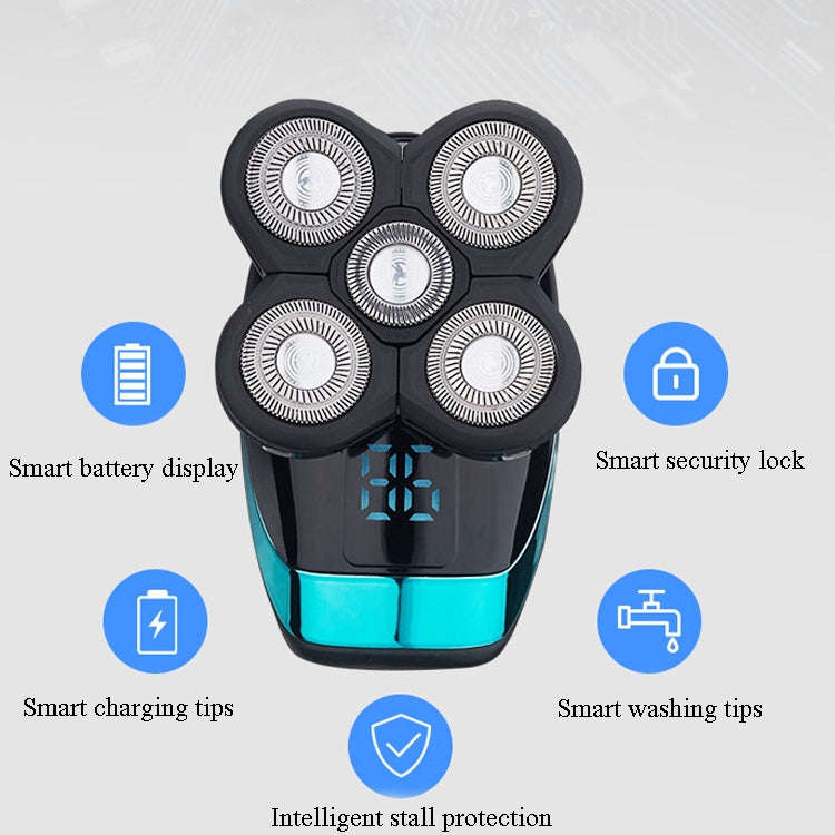 Electric Shaver Rechargeable Razor Intelligent Digital Display Bald Hair Clipper,Style: Nasal Hai...
