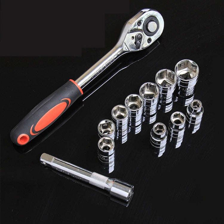 CY-0028 12 PCS/Set Auto Repair Tool Ratchet Quick Socket Wrench Hardware Box Combination, Model: ...