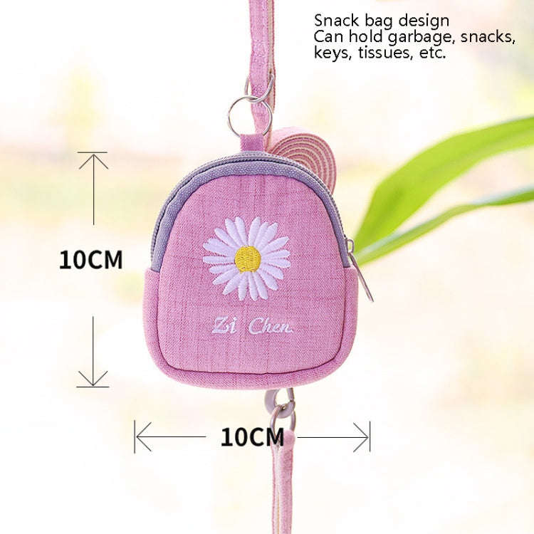ZiChen Plain Embroidery Dog ??Traction Rope Pet Chest Strap, Size: M(Pink)