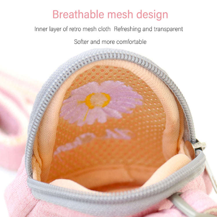 ZiChen Cat Traction Rope Small Pet Traction Embroidery Backpack, Size: M(Pink)