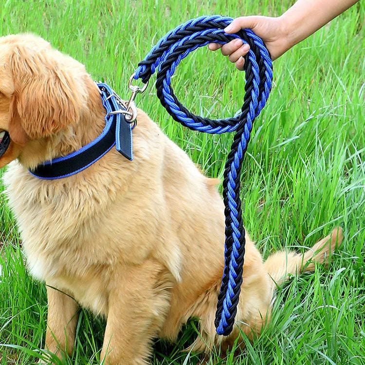 Dog Leash Braided Belt Pet Explosion-Proof Leash, Size: L(Collar Red+Black)