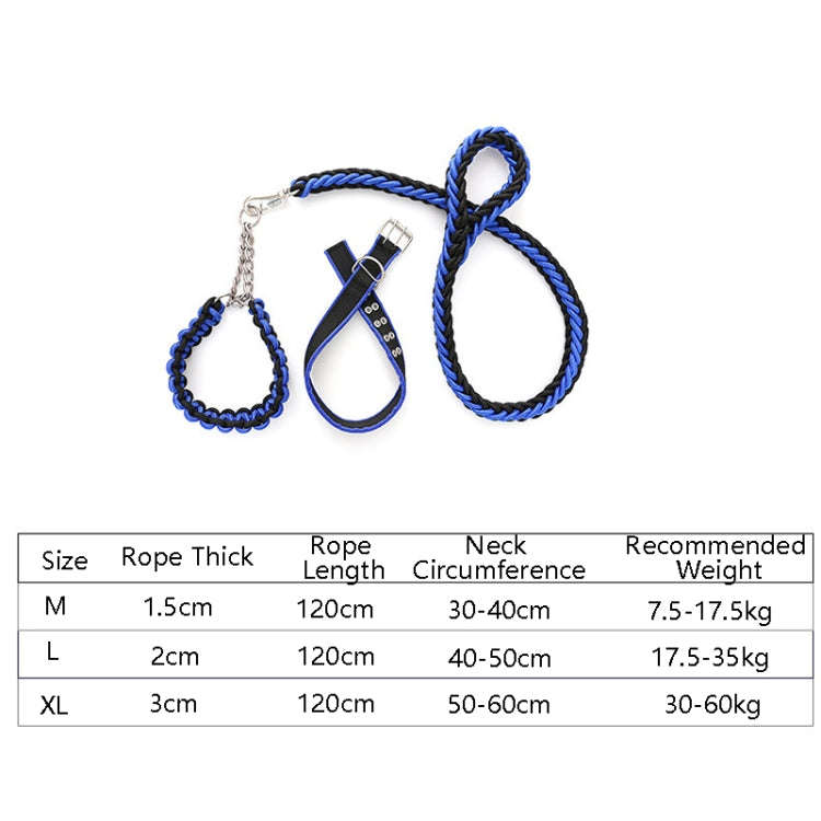 Dog Leash Braided Belt Pet Explosion-Proof Leash, Size: L(Collar Red+Black)