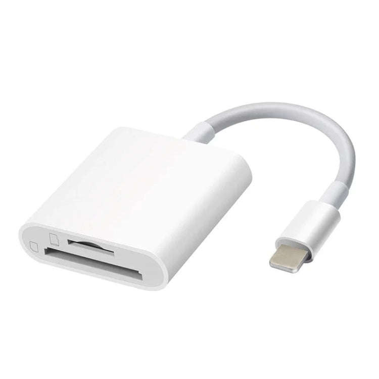 8 Pin to SD + TF Card Reader 2 in 1 Adapter For iPhone / iPad, Cable Length: 9.7cm(Double Slots)
