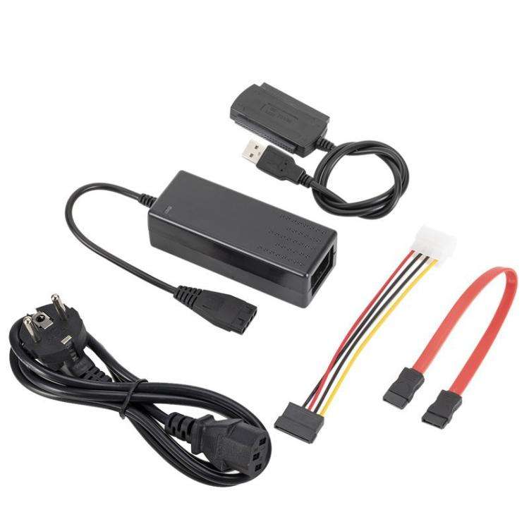 YP009 Three-Purpose USB to IDE/SATA Easy Drive Cable Hard Disk Drive Data Cable with Power Supply...