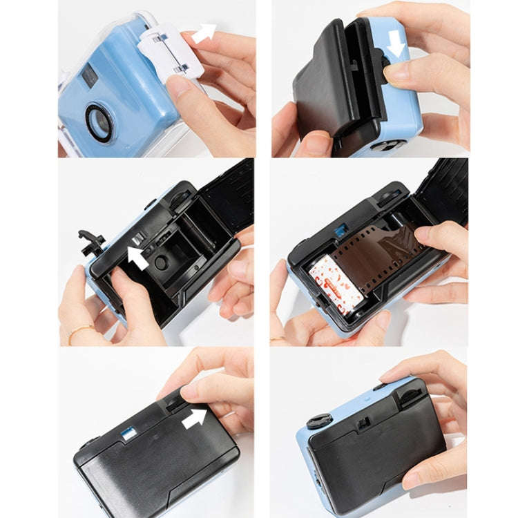 Cute Retro Film Waterproof Shockproof Camera With Disposable Film(All White Shell)