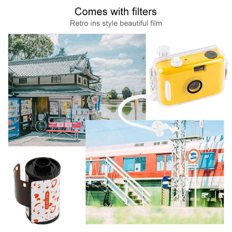 Cute Retro Film Waterproof Shockproof Camera With Disposable Film(All White Shell)