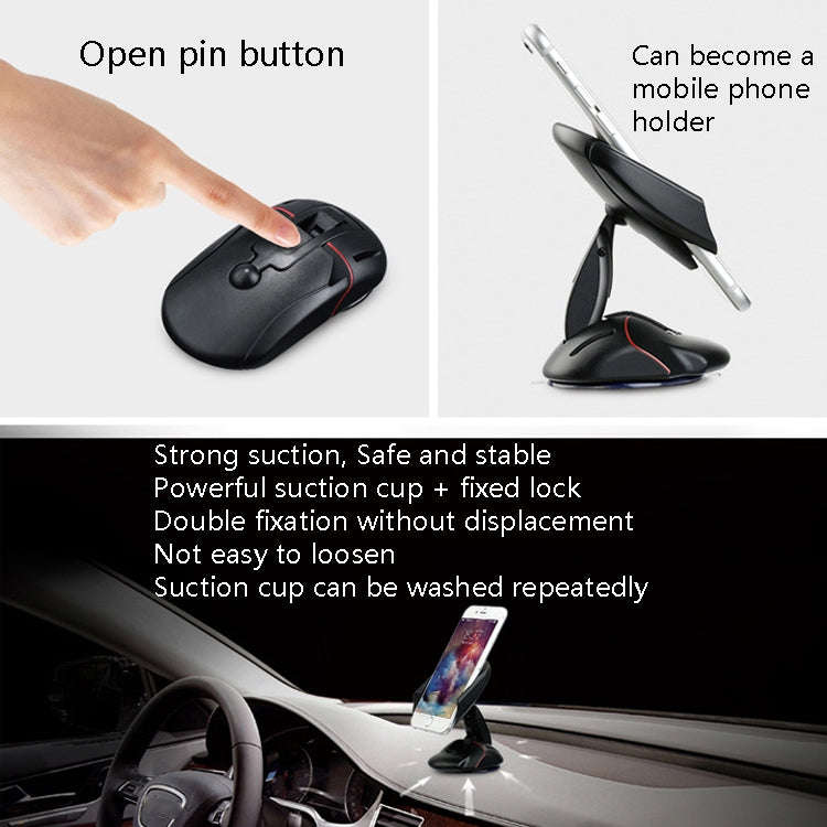 Car Mobile Phone Frame Car Universal Mouse Suction Cup Mobile Phone Bracket(Black)