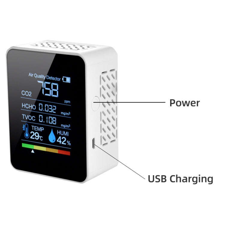 TVOC1 Portable CO2 Air Quality Formaldehyde Carbon Dioxide Detector Indoor Temperature Hygrometer...